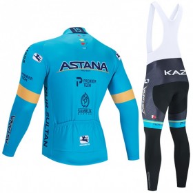 Set Langarmtrikot + Trägerhose Lange 2020 Astana Pro Team N001